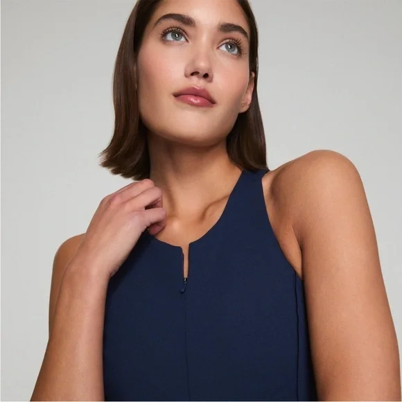 SPANX Shape Get Moving Zip Front Dress in Timeless Navy - Picture 2 of 9